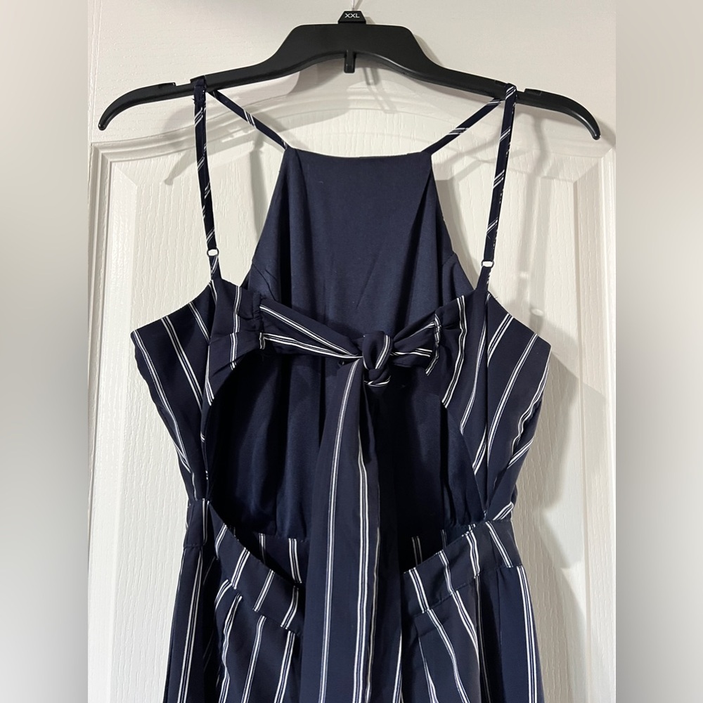 Japna Pants Romper Jumpsuit Navy w/ White Stripes Size Small NWT - Picture 7 of 7